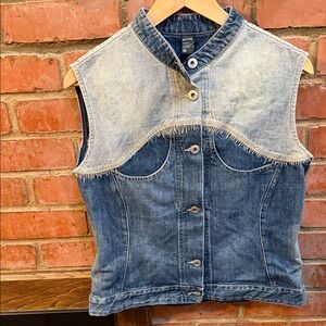 Denim Sleeveless Western Chic Vest